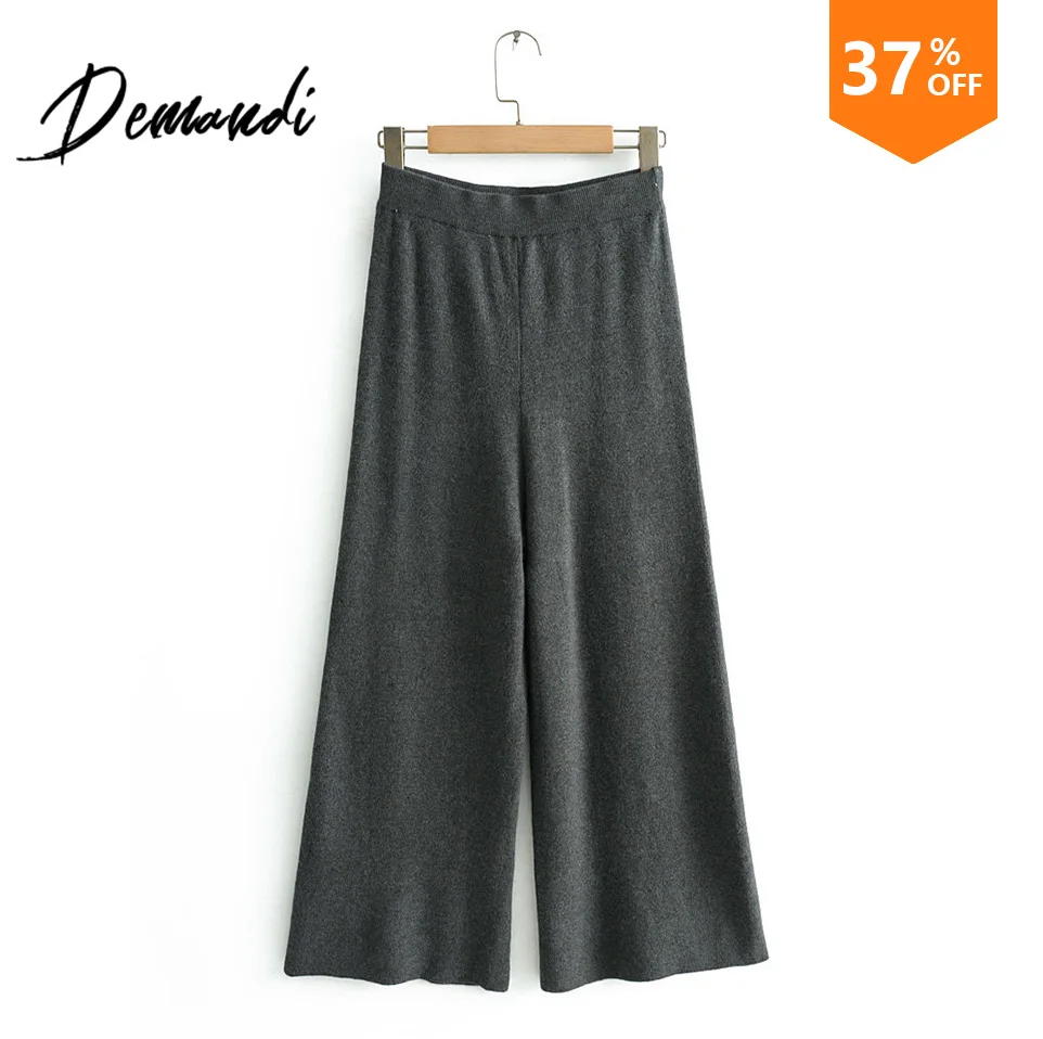 

DEMANDI Girls Knitted Broad-legged Pants New Slim and Leisure Broad-legged Pants in Autumn and Winter