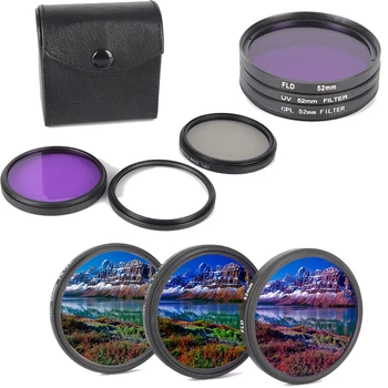 

3pcs/set Camera Lens 49/52/55/58/62/67/72/77MM CPL+FLD+UV Lens Filter Set with Carry bag for Cannon Nikon For Sony Pentax Lens