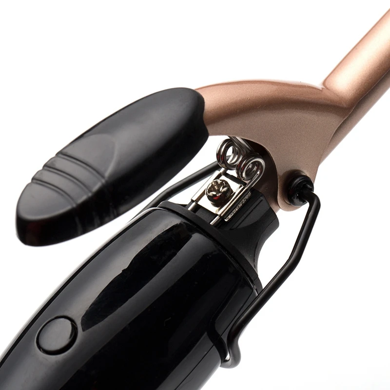 Black Ceramic Gold 9MM Small Size Teddy Wool Curling Iron Hair Styler Professional Electric Hair Wand Curling Iron EU Plug