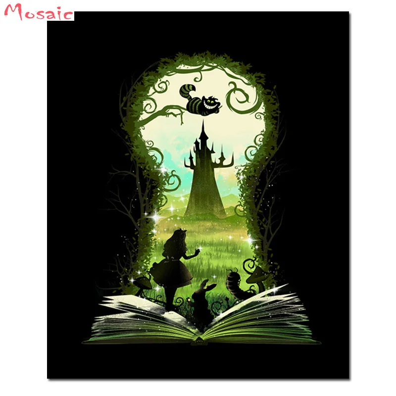 

5D Diy full Square Round Diamond Painting Alice in Wonderland picture Diamond Embroidery Cross Stitch Mosaic for room Decor