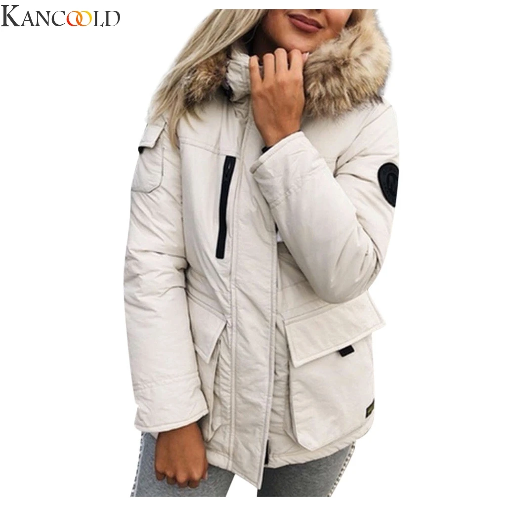 KANCOOLD, Женское пальто, большой меховой воротник, хлопок, зимняя куртка, парка, короткая, утолщенная, тонкая, модная, пуховая, хлопок, для студентов, новая одежда