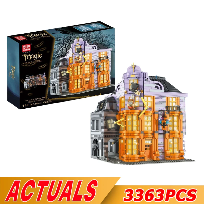 

MOULD KING 16041 Streetview Building Blocks The Magic Joke Shop Model Assembly Bricks Diagoned Alley Toys Kids Christmas Gifts