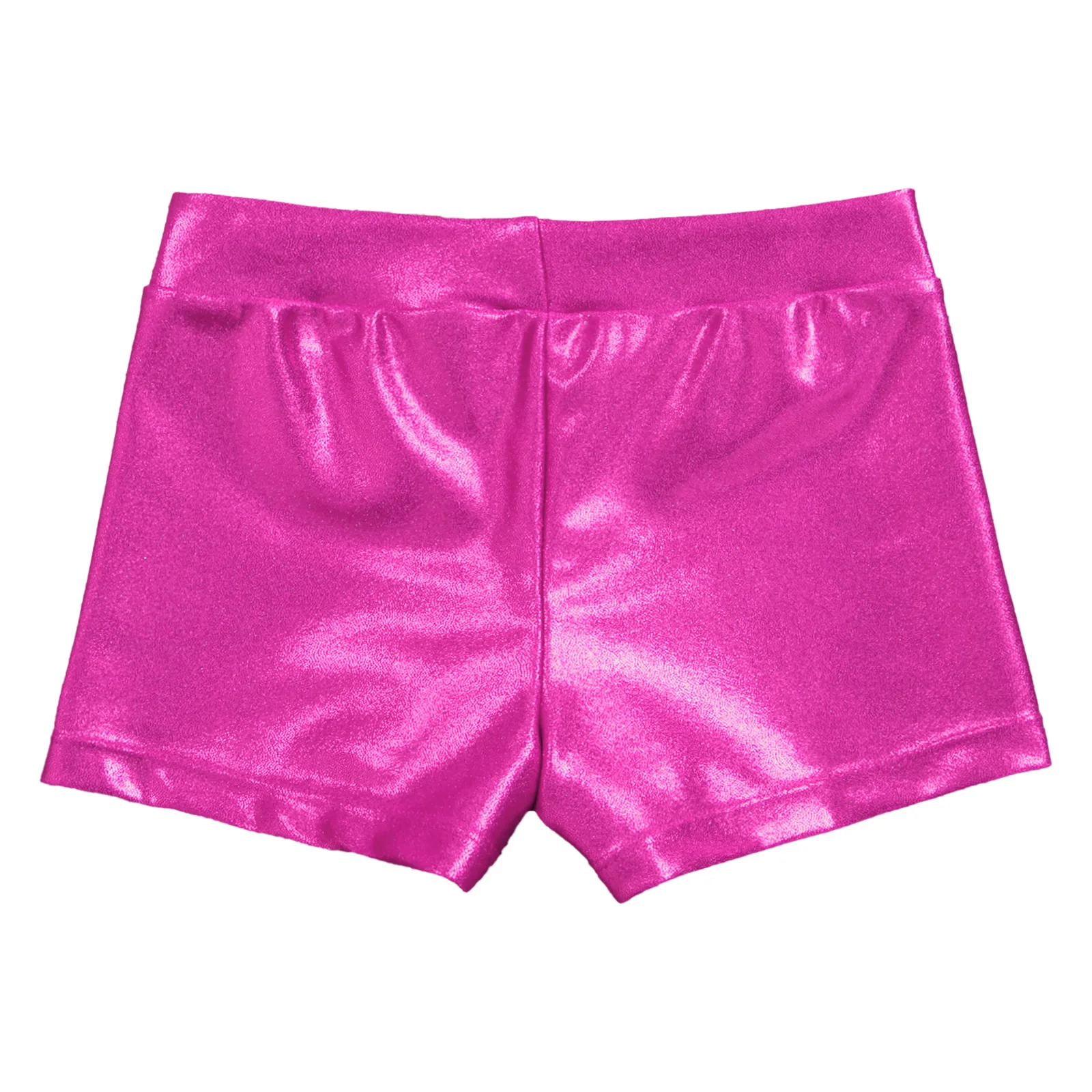 Kids Girls Shiny Metallic Shorts Dancing Elastic Waistband Gym Workout Sport Dance Shorts Dance Wear Children's Short Pants Kids Shorts