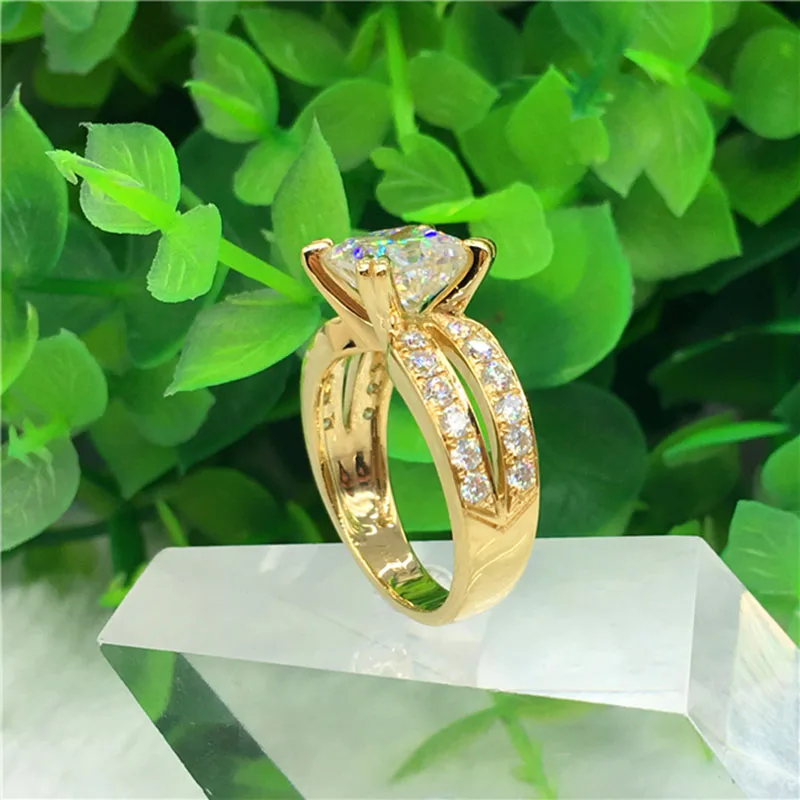 18K Gold ring 2ct D color VVS Moissanite Diamond Ring Wedding ring With national certificate 006