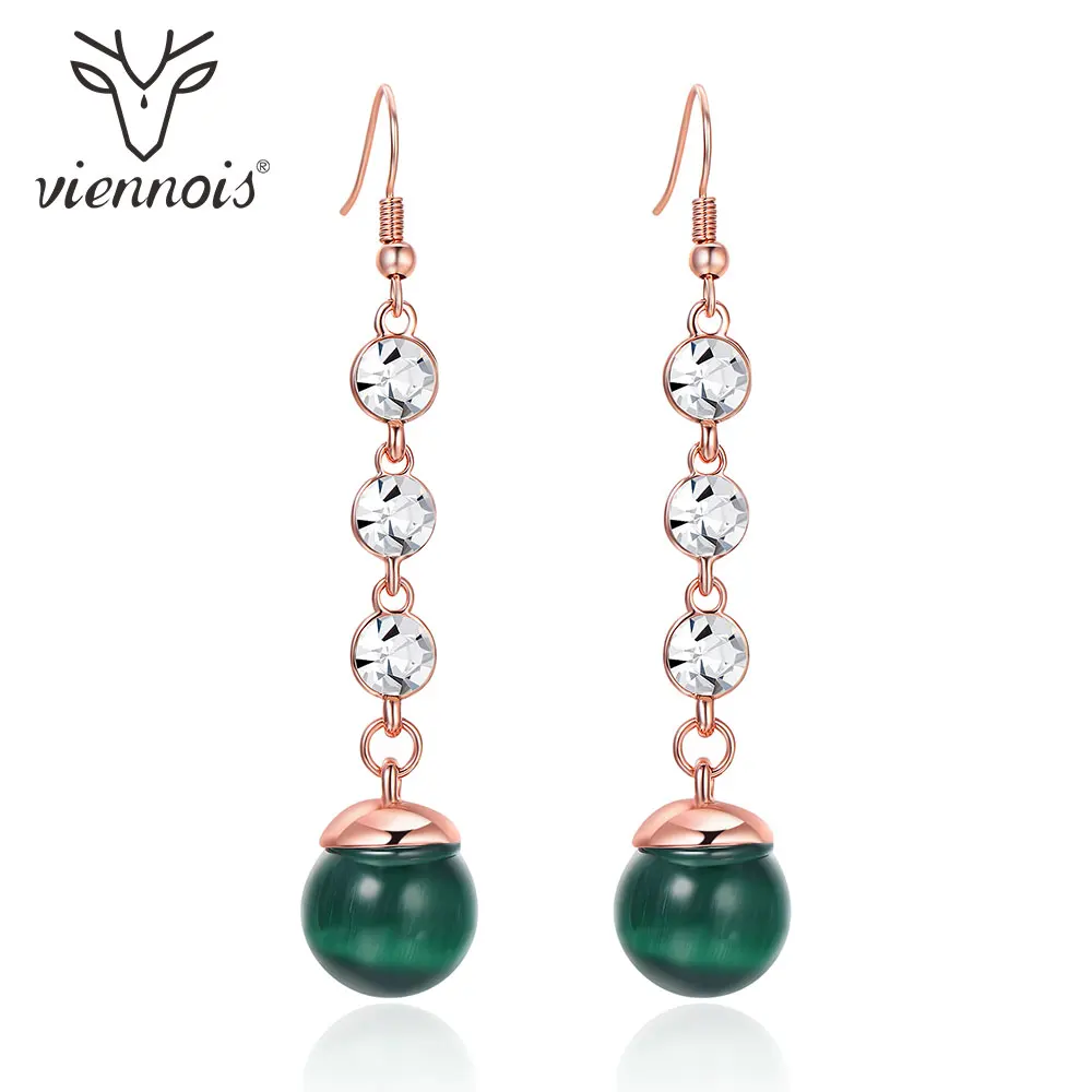Viennois, зеленый, синий и фиолетовый цвет, висячие серьги для женщин, свадебные модные циркониевые серьги, ювелирные изделия