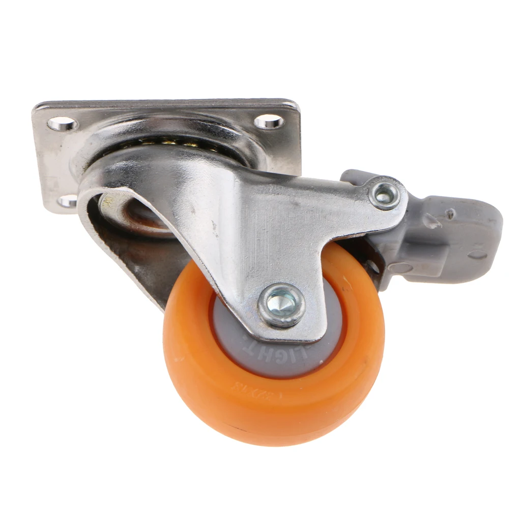 4x Industrial Swivel Castors 1.25inch Tapered Wheel Trolley Wheels With Brake Capacity Of 17kg