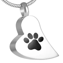 Ожерелье для кремации ожерелье для праха Pet Memorial урна ювелирные изделия оптом из нержавеющей стали собака/отпечаток кошачьей лапы в моем сердце