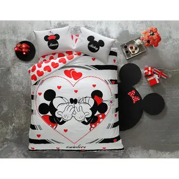 

100% Cotton Licensed Disney Mickey & Minnie Amour Double Duvet Bedding Duvet Cover Set, children,(GLOSSY MODEL IN THE DARK)