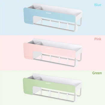 

Ecoco Bathroom Storage Shelf Wall Mounted Organizer Shelf Magnetic Shower Shelf Kitchen Storage Basket Rack with Towel Bar