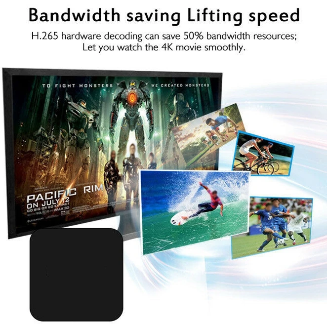 FULL-Mini tv BOX Android 7,1 1 ГБ/8 ГБ S905W 2,4 ГГц WiFi HD медиаплеер(штепсельная вилка европейского стандарта