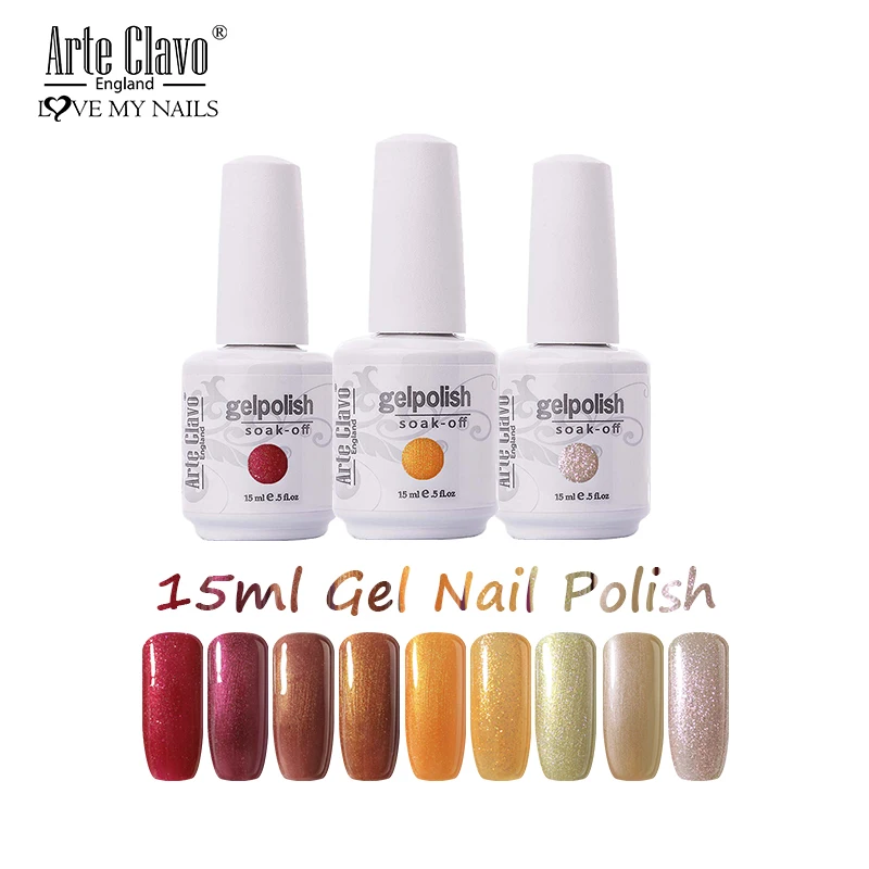 Arte Clavo 15ml UV Gel Nail Polish Vernis Lucky Autumn Colors Nail Gel Varnish Hybird Primer Base Top Coat Nail Art Manicure