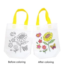 Sac Graffiti Non tissé pour enfants, bricolage, Protection de l'environnement, maternelle, matériaux de peinture peints à la main, Puzzle, jouets de coloriage