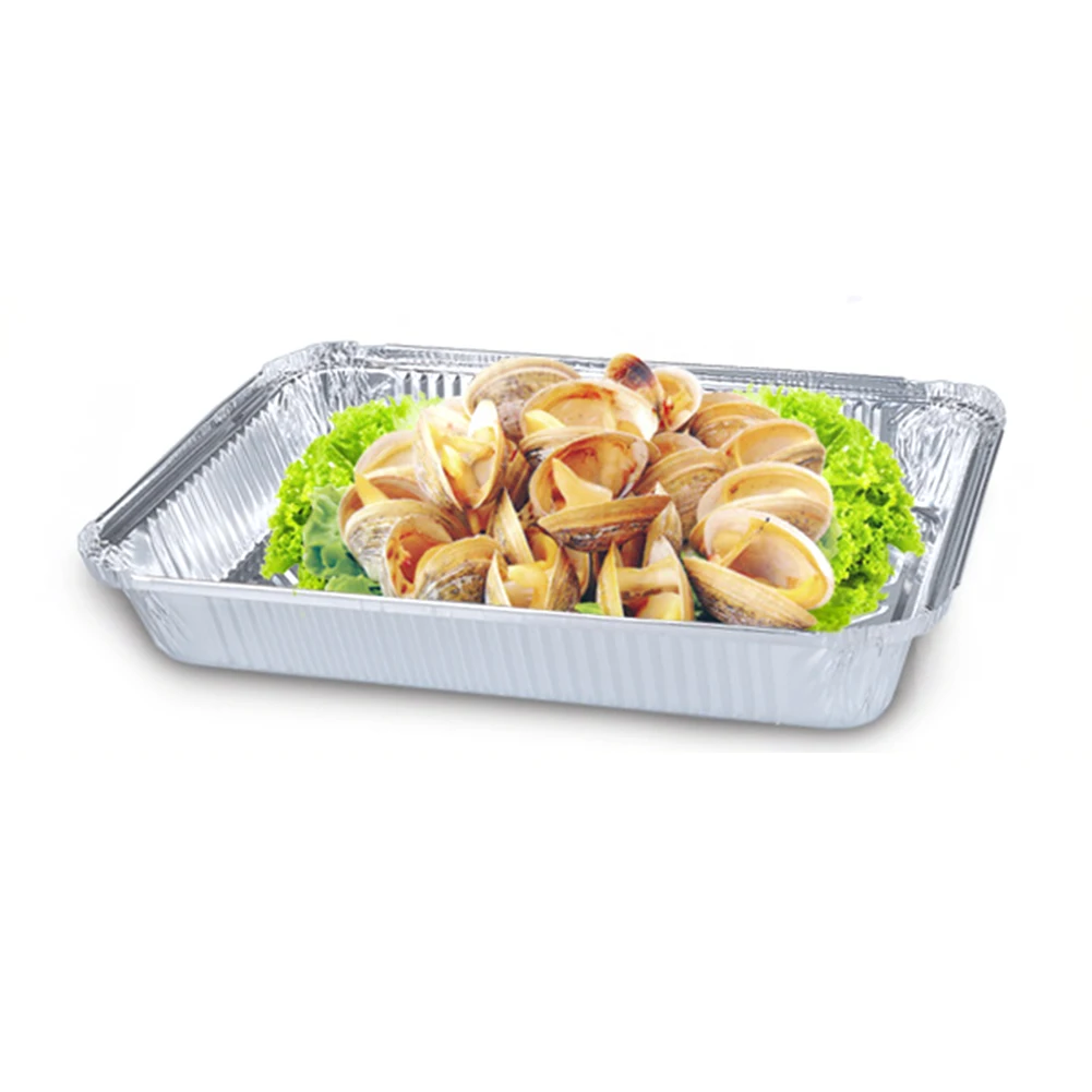 50pcs Disposable BBQ Drip Pans Aluminum Foil Grease Drip Pans Recyclable Grill Catch Tray For Weber Outdoor Supplies 4