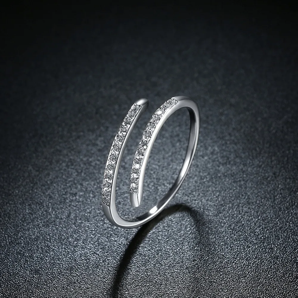 DODO 100% 925 sterling silver rings for women Bridal Wedding jewelry White Stone Adjustable Engagement ladies Rings DVR093 (5)