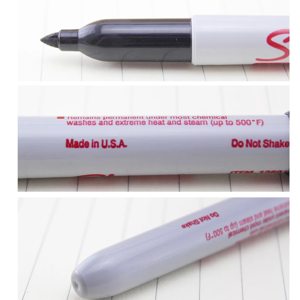 1Pcs Sharpie 31101 Rub-A-Dub Permanent Laundry Marker Pen Fine Black Ink  Waterproof Fabric Drawing Markers Clothes Shoes DIY