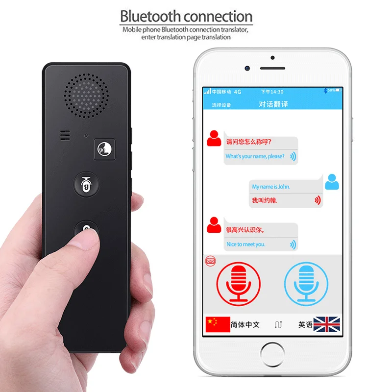 

2019 Smart Translator Bluetooth Instant Vocal Portable Translator Support 40 Languages S288