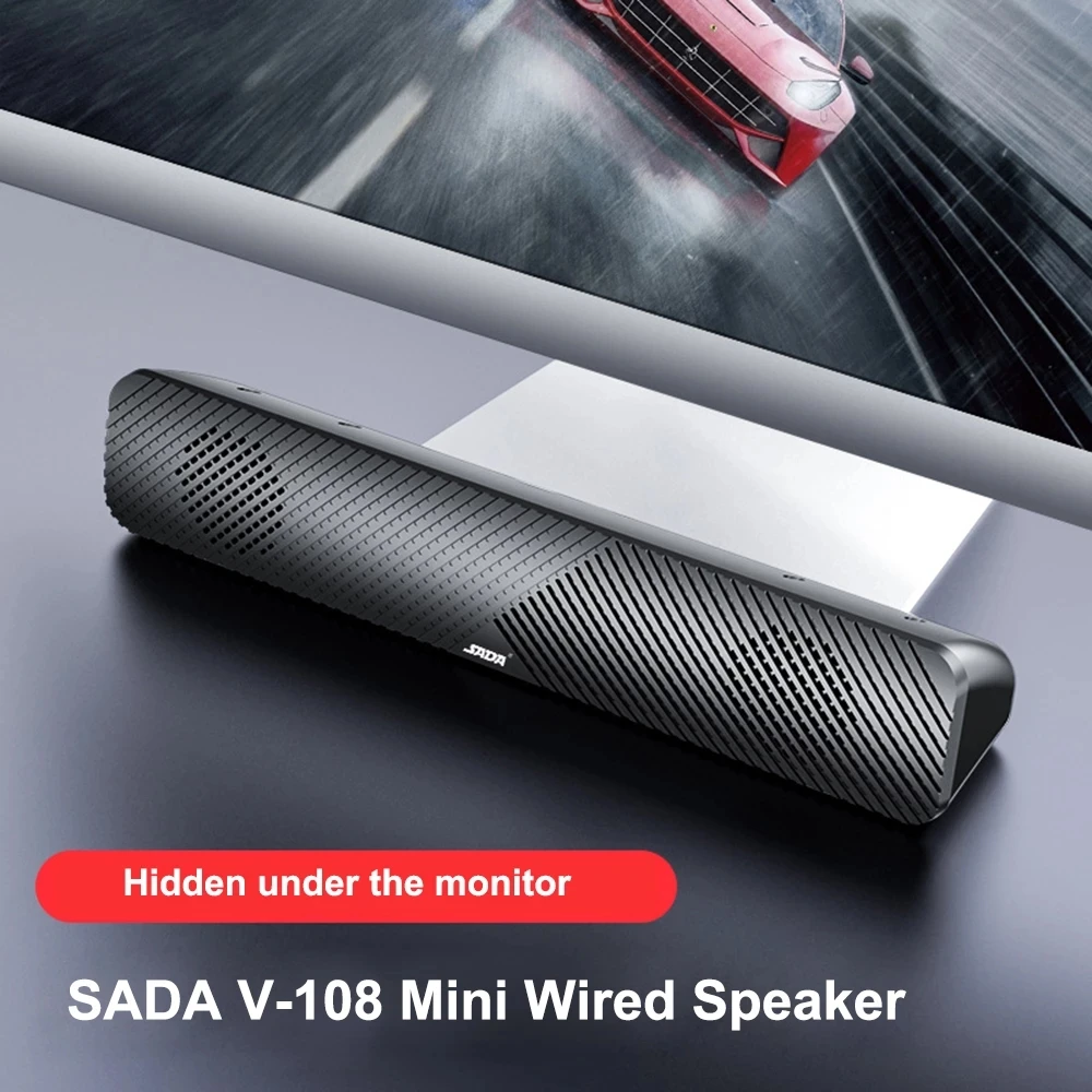 Проводной настольный компьютерный динамик SADA Hi-Fi колонка с басами для домашнего