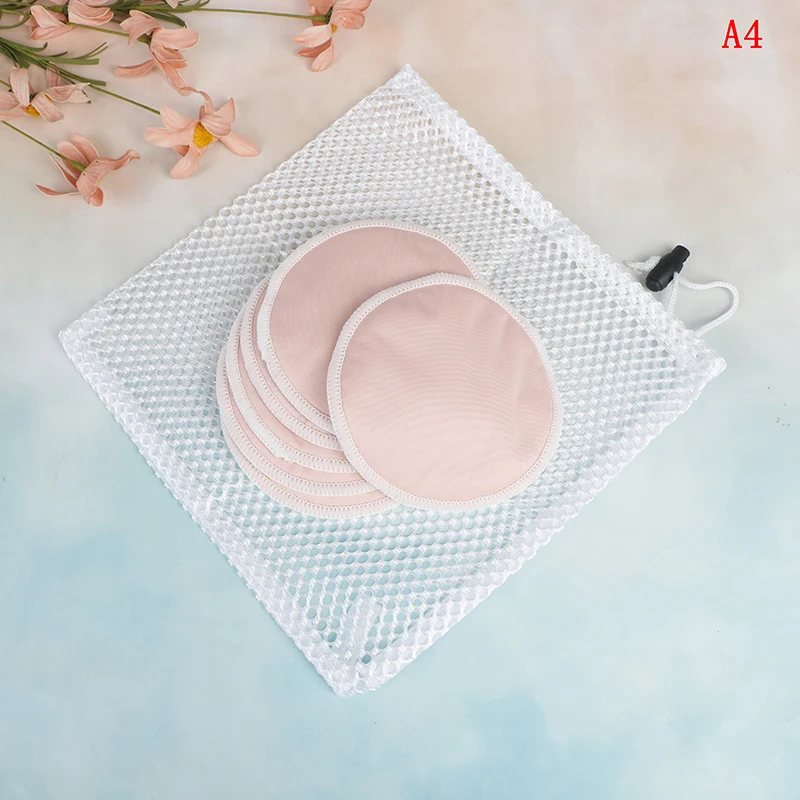 Organic Washable Contoured Feeding Pad Mum Contoured Nursing Pads 6PCS 1pc Wash Bageusable Bamboo fiber Breast Pads - Цвет: A4
