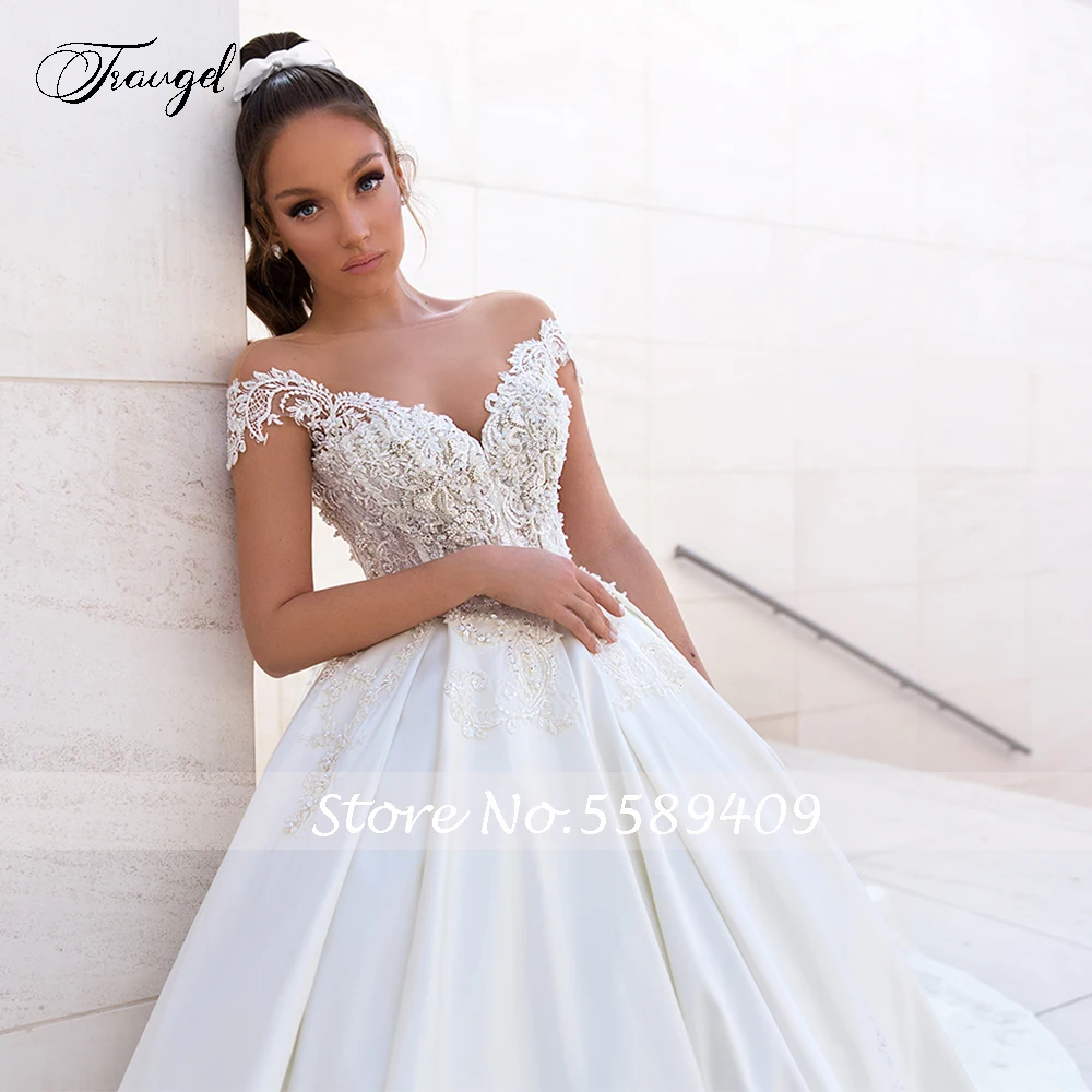 Customized Sexy Backless A Line Satin Wedding Dresses Applique Sleeveless Bride Dress Cathedral Train Bridal Gown Plus Size 3