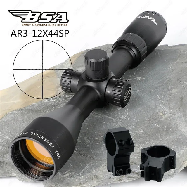 11mm rail BSA эфирные AR 3-12X44 SP тактический охотничий винтовочный оптический прицел охотничий прицел воздушный ружейный оптический прицел для винтовки с металлической крышкой объектива - Цвет: 11mm rail