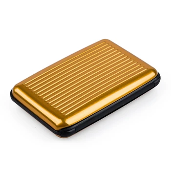 

Business Id Credit Card Holder Wallet Aluminum Metal Case Box-Golden