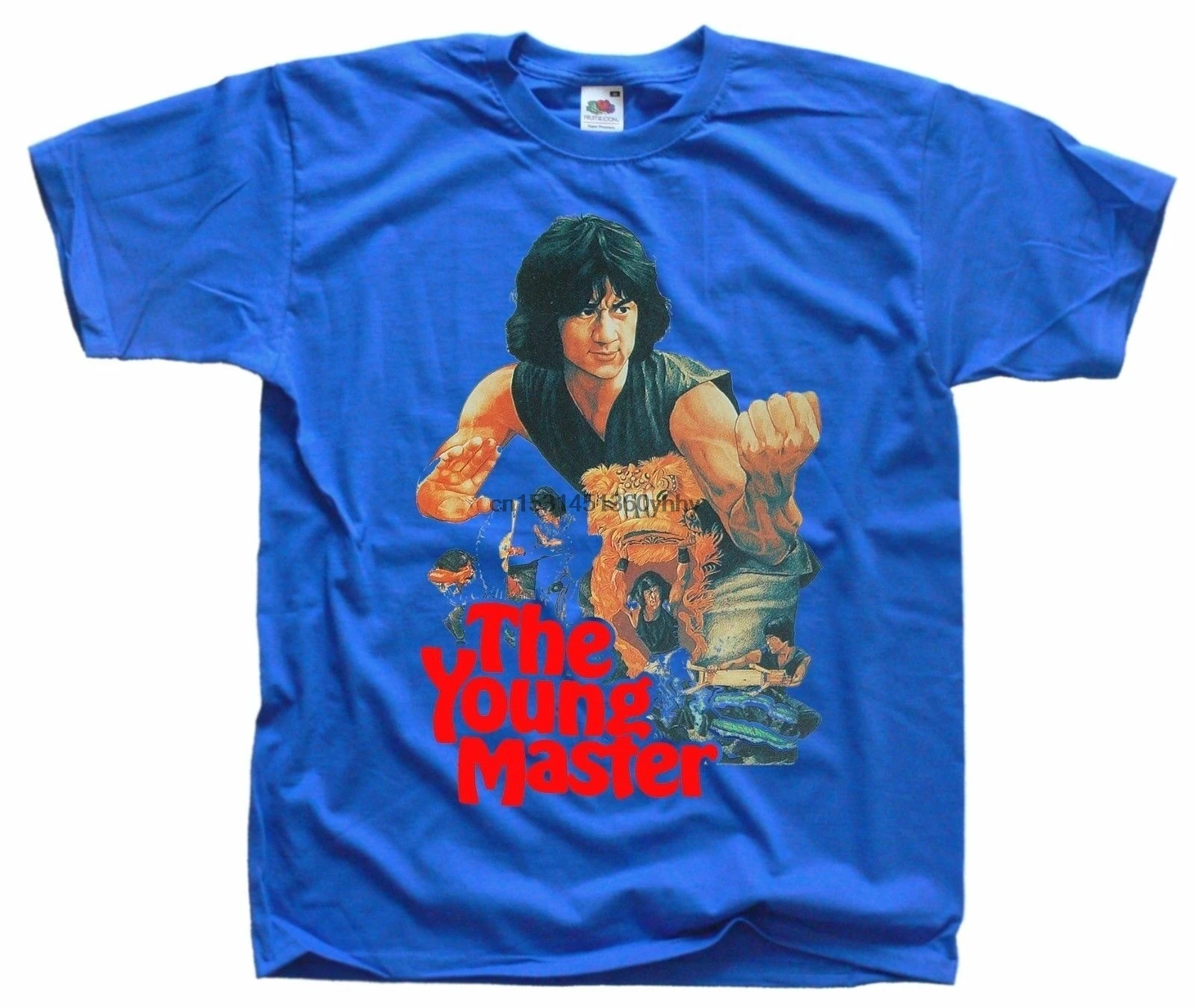Крутая футболка Джеки Чан из фильма молодый мастер (белый Чёрный небесно-голубой