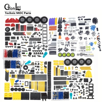 

400-600Pcs+ Technic Gear Blocks Rack Cross Axle Accessory Car Tires Set Truck Connector Toy compatible MOC Bulk Building Bricks