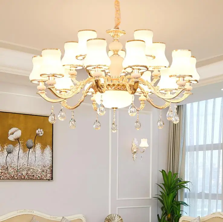 

New Style Living Room Chandelier European Light Luxury Crystal Lamp Simple Atmosphere Dining Room Bedroom Led Zinc Alloy Light