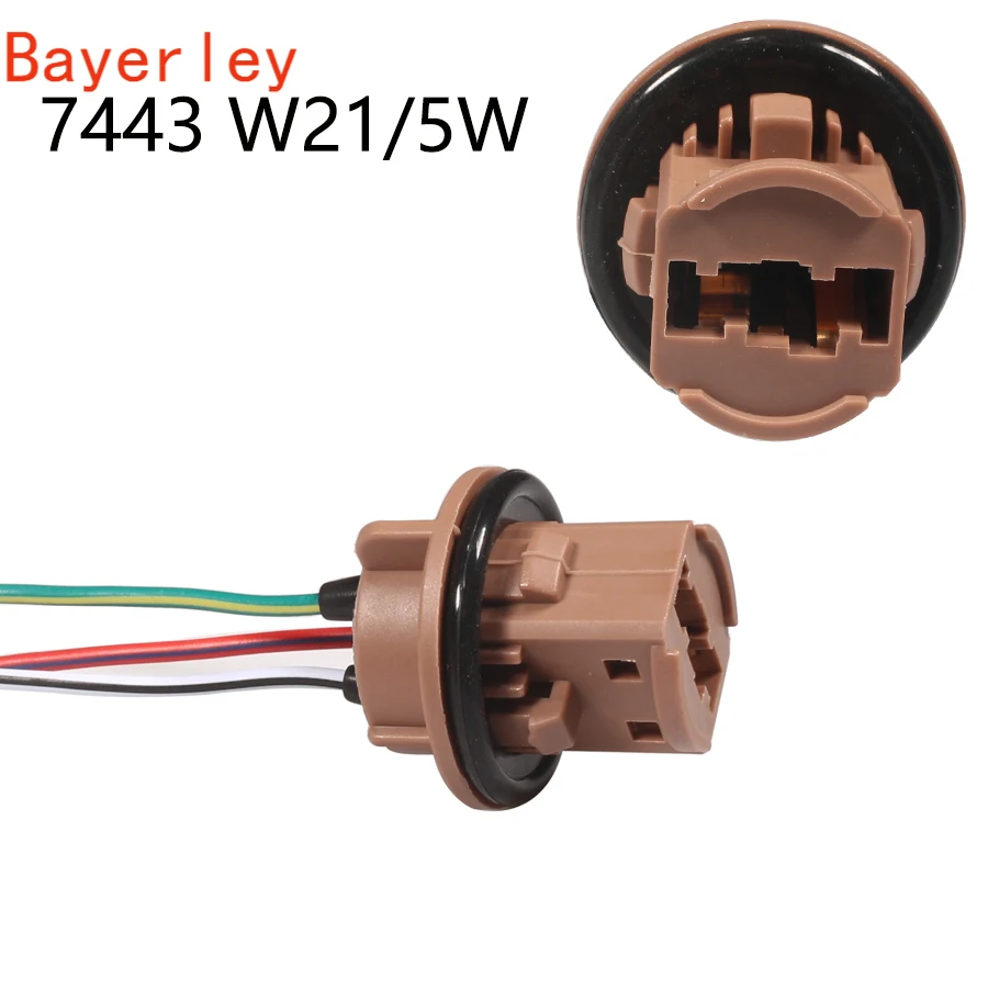 T20 Socket Adapter 2PCS 7443 W21/5W 7440 W21W LED Connect Wiring Holder Car Brake Light Reverse Lamp Base Supplies | Автомобили и