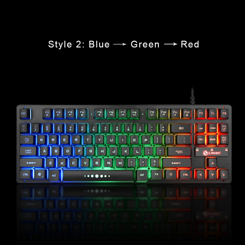 Игровая клавиатура механическая клавиатура RGB подсветка 87 клавиш, USB Проводная эргономичная геймерская клавиатура для ПК, ноутбука, планшета