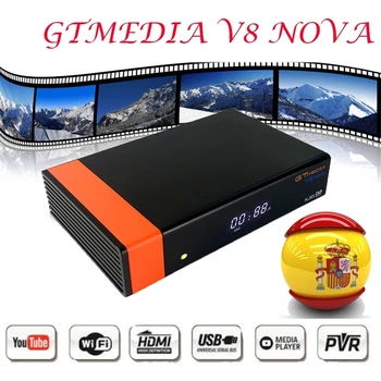 

DVB-S2 Gtmedia V8 Nova built-in WIFI by freesat v8 nove DVB-S2 Europe Spain cccam for 2Years TV Box Same as V9 Super receptor