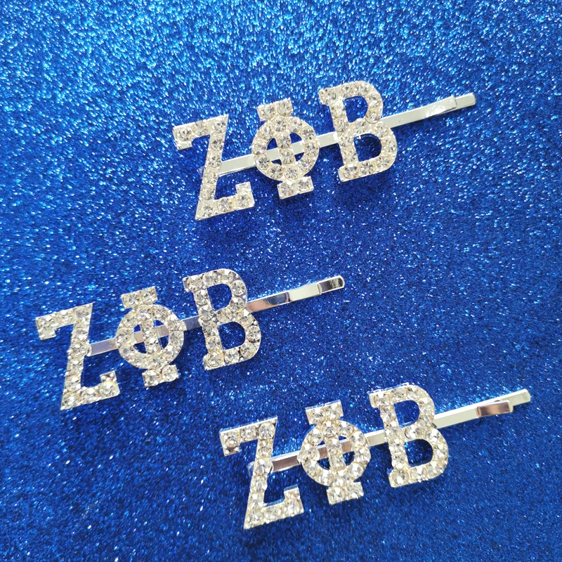 2020 Новое поступление индивидуальные греческие буквы заколки для волос Zeta Phi Beta
