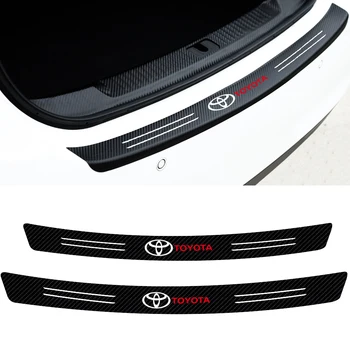 

Car styling 1PCS Auto Trunk Carbon Fiber Anti-abrasion Protector Sticker For Toyota Corolla RAV4 Prado Prius Camry RAV CHR Yaris