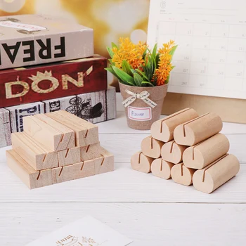 

3pcs Natural Wood Notes Creative Round Photo Clip Memo Name Card Picture Frame Table Numbers Holder Desktop Decoration Paper Cla