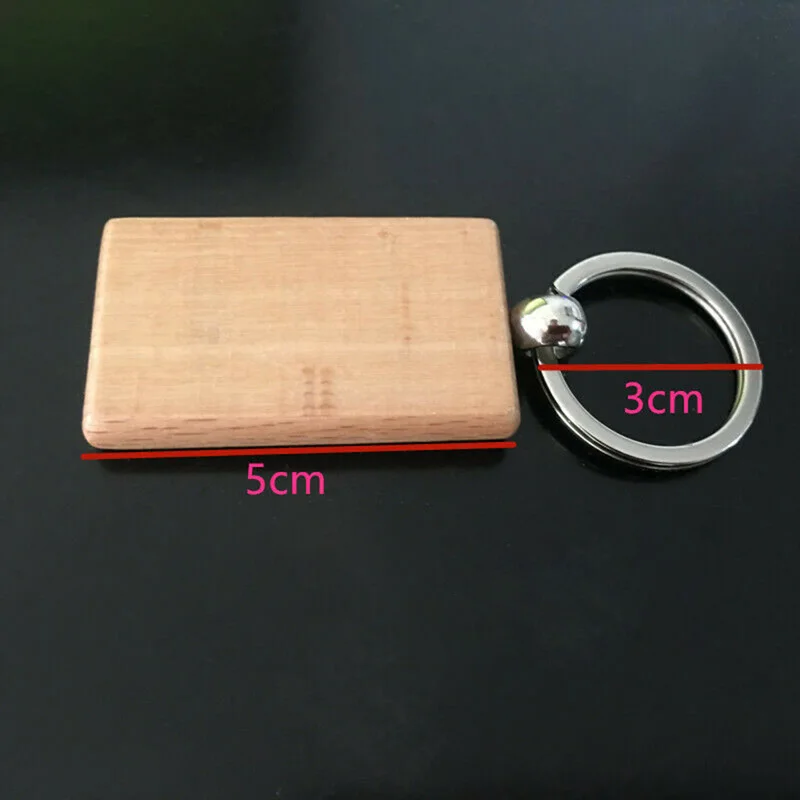 10 шт./компл. пустой прямоугольные деревянные цепочка для ключей DIY продвижение по индивидуальному заказу древесины, брелки для ключей брелки рекламные подарки для заплетания