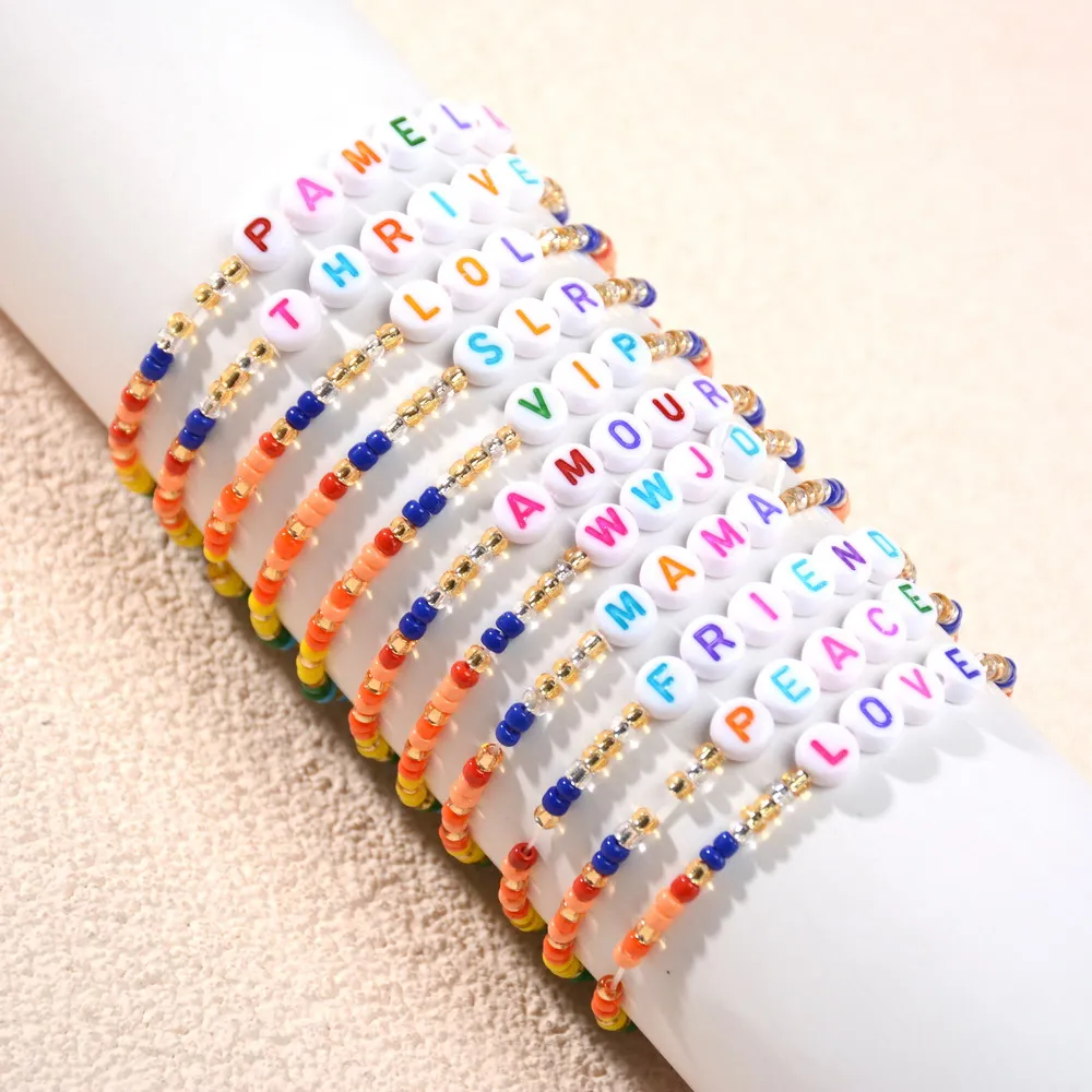 Peace Multicolored Letter Bracelet