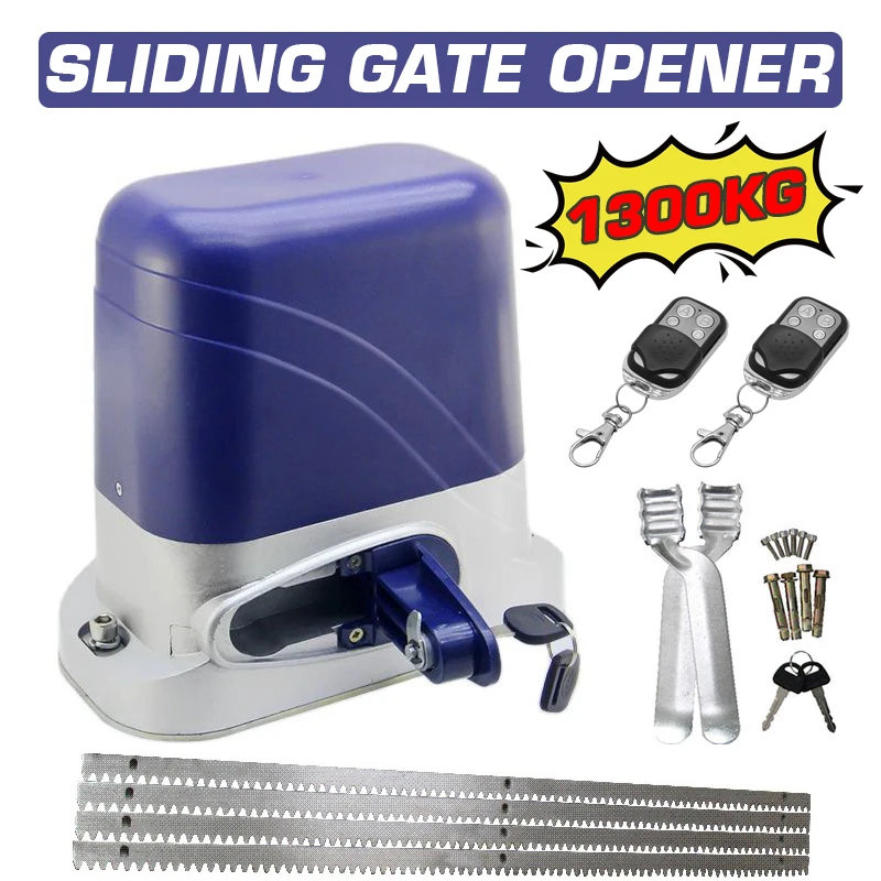 1300kg Automatic Electric Sliding Gate Opener Drive With 4m Steel Racks