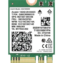 Adaptateur WiFi 6E PCI E sans fil 5374Mbps, Module pour Intel AX210 Dual Band 6G AX210NGW 802.11AX Wlan 
