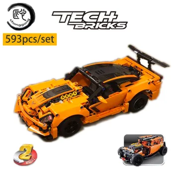 

New Technic 2in1 Chevrolet Corvette ZR1 sports car fit 42093 City Building Blocks Toys toys for children Birthday gift