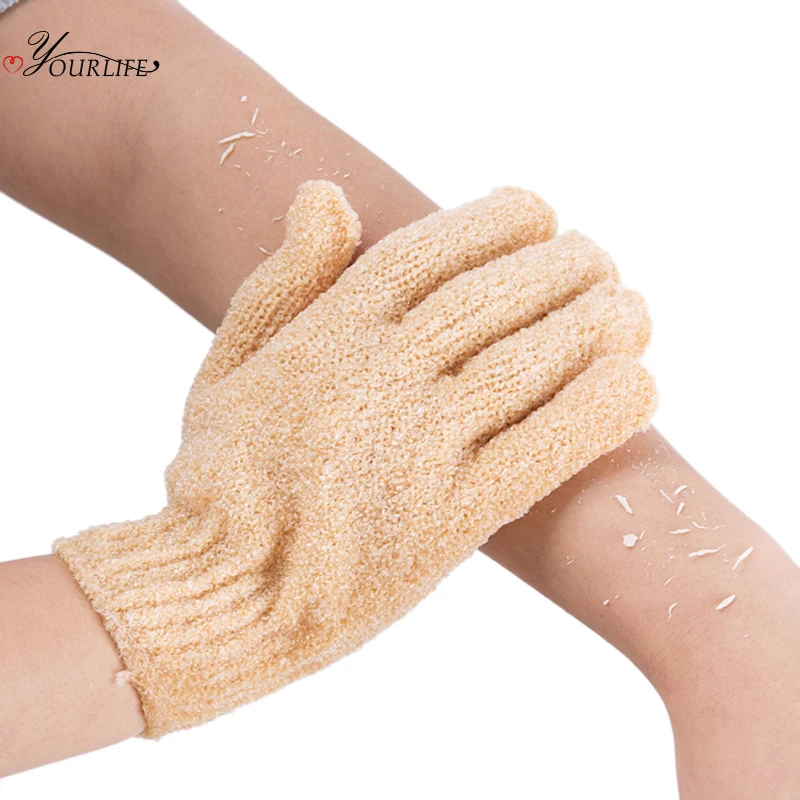 OYOURLIFE 1 Pair Bathroom Bath Gloves Double-sided Strong Exfoliating Gloves Massage Exfoliating Washcloth Bathroom Accessories