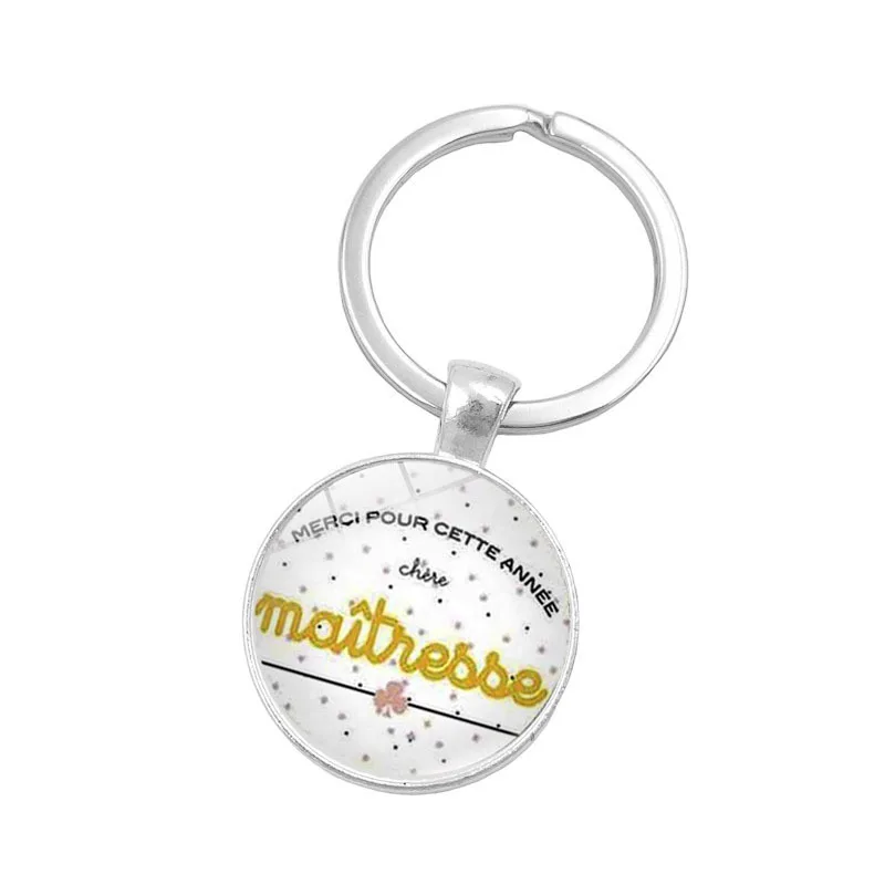 

Hot Teacher Gift Time Gem Key Cap European And American-Style Glass Pendant Key Chain