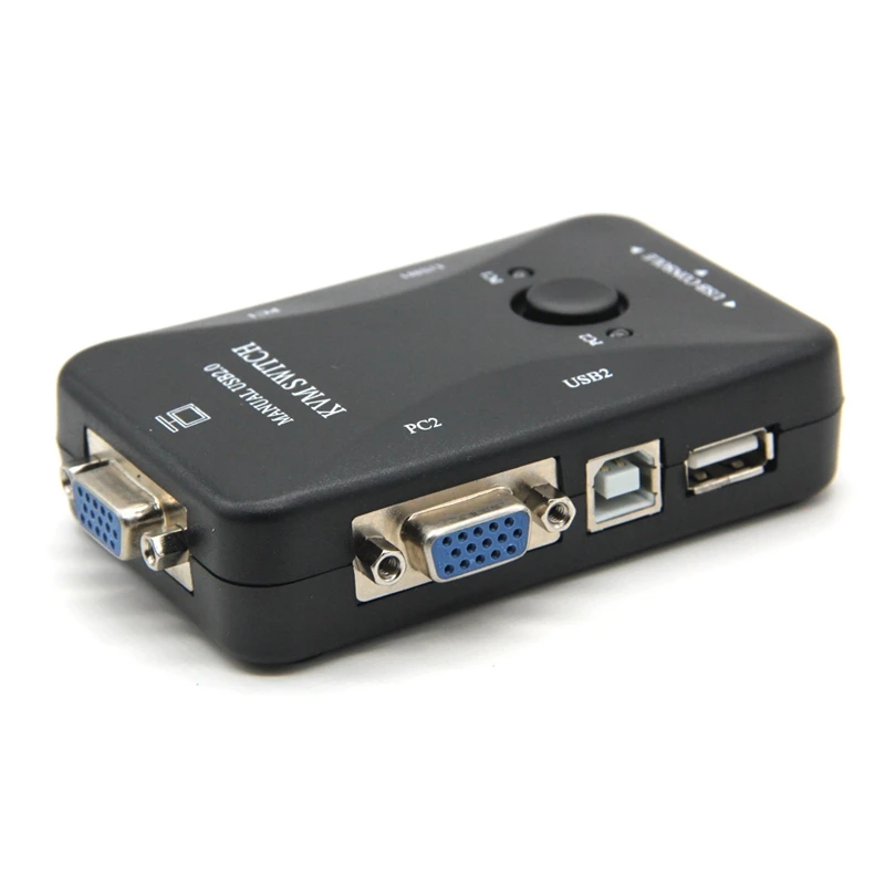  Usb Kvm Switch Switcher 2 Port Vga Svga Switch Box Usb 2.0 Mouse Keyboard 1920X1440 Switch Box