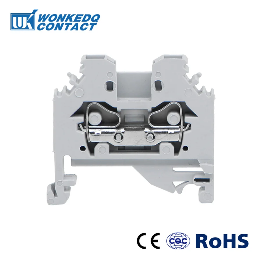 Terminal Block 281-101 Connector DIN Rail Mount Spring Cage Connection Wire conductor 2 Conductor through 10pcs