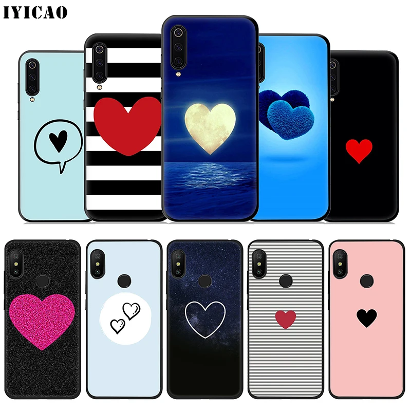 IYICAO красным сердцем Lover мягкий чехол для Xiaomi mi A3 A2 A1 9T CC9E CC9 9 8 6 Se Lite F1 макс 3 5X 6X