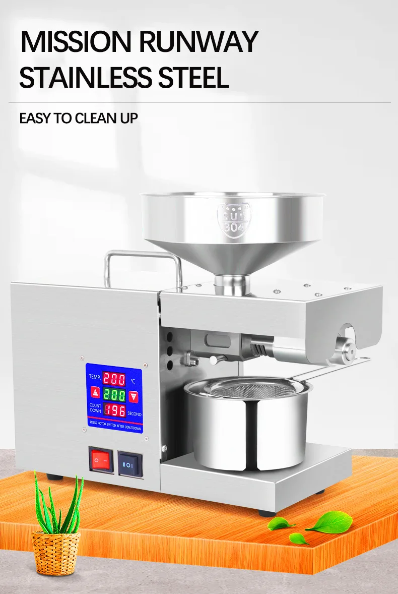 Commercial Home Oil Press Peanut Soy Bean Linseed Oil Presser Digital Intelligence Hot Cold Oil Extraction Machine