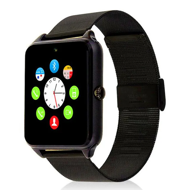Z60 Смарт-часы для мужчин фитнес-браслет IP67 водонепроницаемый с слотом для sim-карты женские умные часы для Apple iOS Android телефон - Цвет: Черный