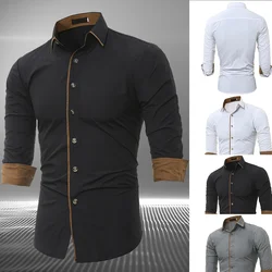 Camisas dos homens camisas de vestido camisas para homem botão acima da camisa escritório negócio camisas ocasionais