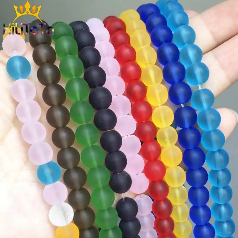 Бусины из натурального камня матовые круглые хрустальные бусины с матовым