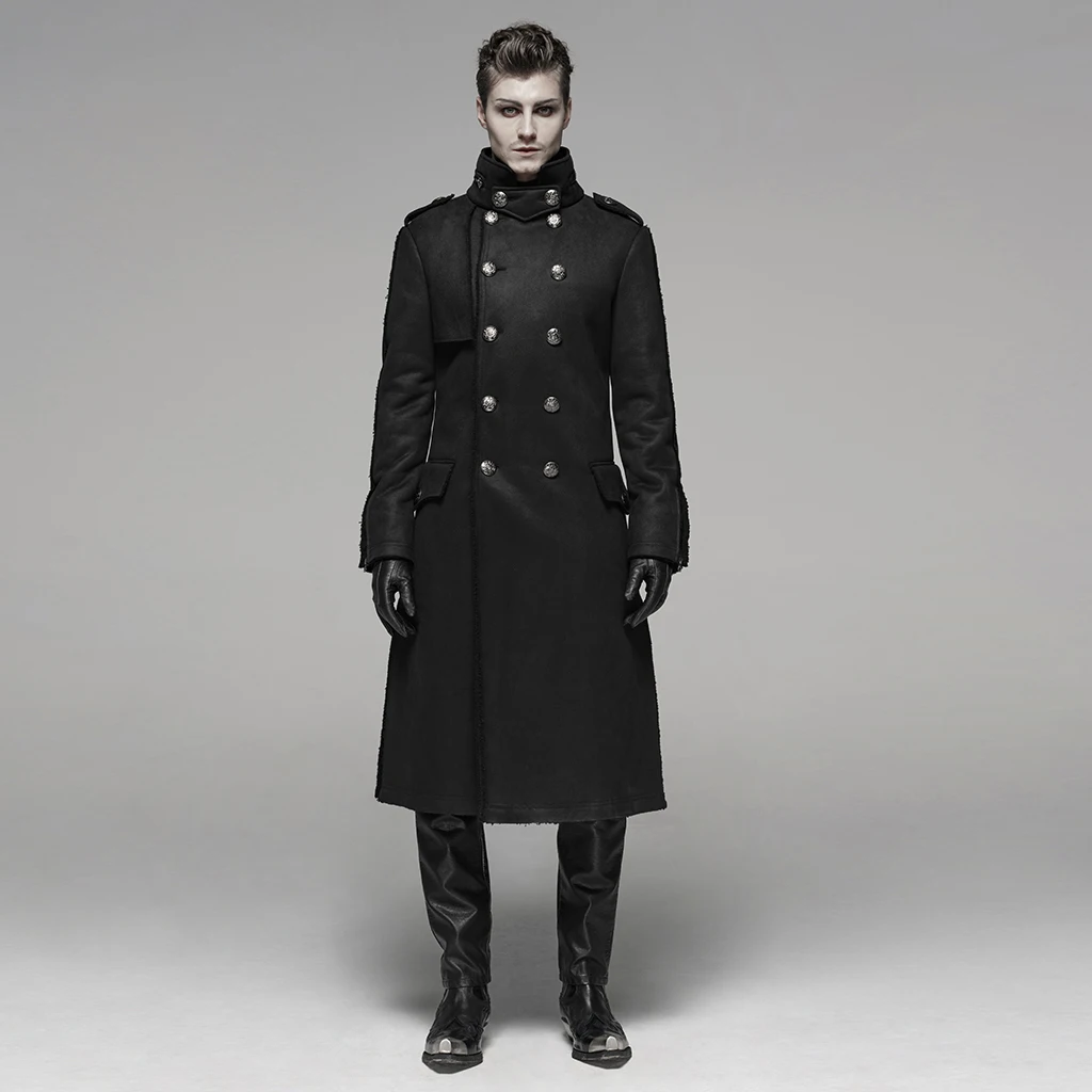 Мужская куртка средней длины в стиле панк Рейв в стиле милитари тканая бархатная ткань красивая модная мужская зимняя длинная куртка