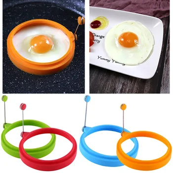 

1PC Silicone Round Fried Egg Pancake Ring Omelette Egg Mould For Cooking Breakfast Oven Kitchen Mold Nonstick Kitchen Tool